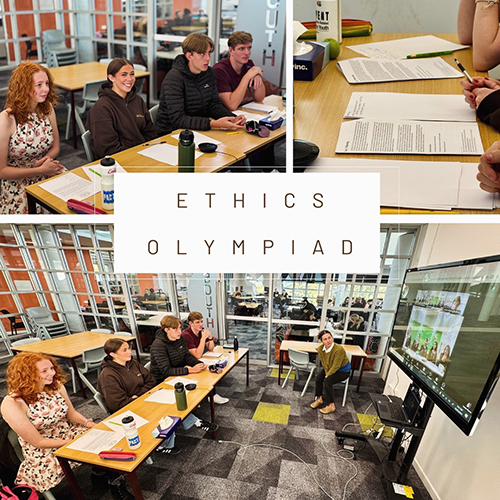 Students participating in the Ethics Olympiad